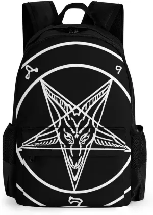 Lightweight Rucksacks for Climbing Outdoors Walking Cycling - Large Capacity Anti-Theft Multipurpose Carry On Bag, Aazazel Storm Goat Pentagram Satanic Art Camping Outdoor Backpack
