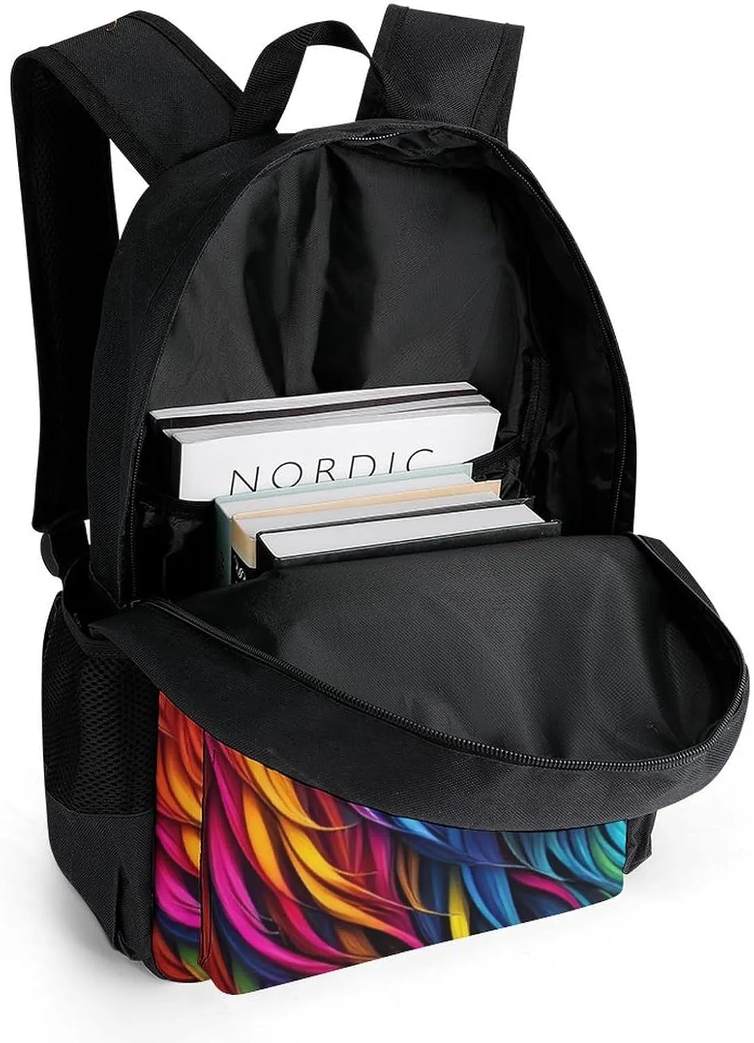 Lightweight Rucksacks for Climbing Outdoors Walking Cycling - Large Capacity Anti-Theft Multipurpose Carry On Bag, Cool Lion In The Universe Surreal Style Splatter Art Camping Outdoor Backpack