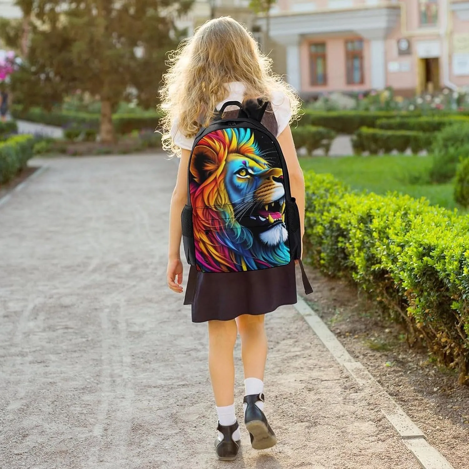 Lightweight Rucksacks for Climbing Outdoors Walking Cycling - Large Capacity Anti-Theft Multipurpose Carry On Bag, Cool Lion In The Universe Surreal Style Splatter Art Camping Outdoor Backpack
