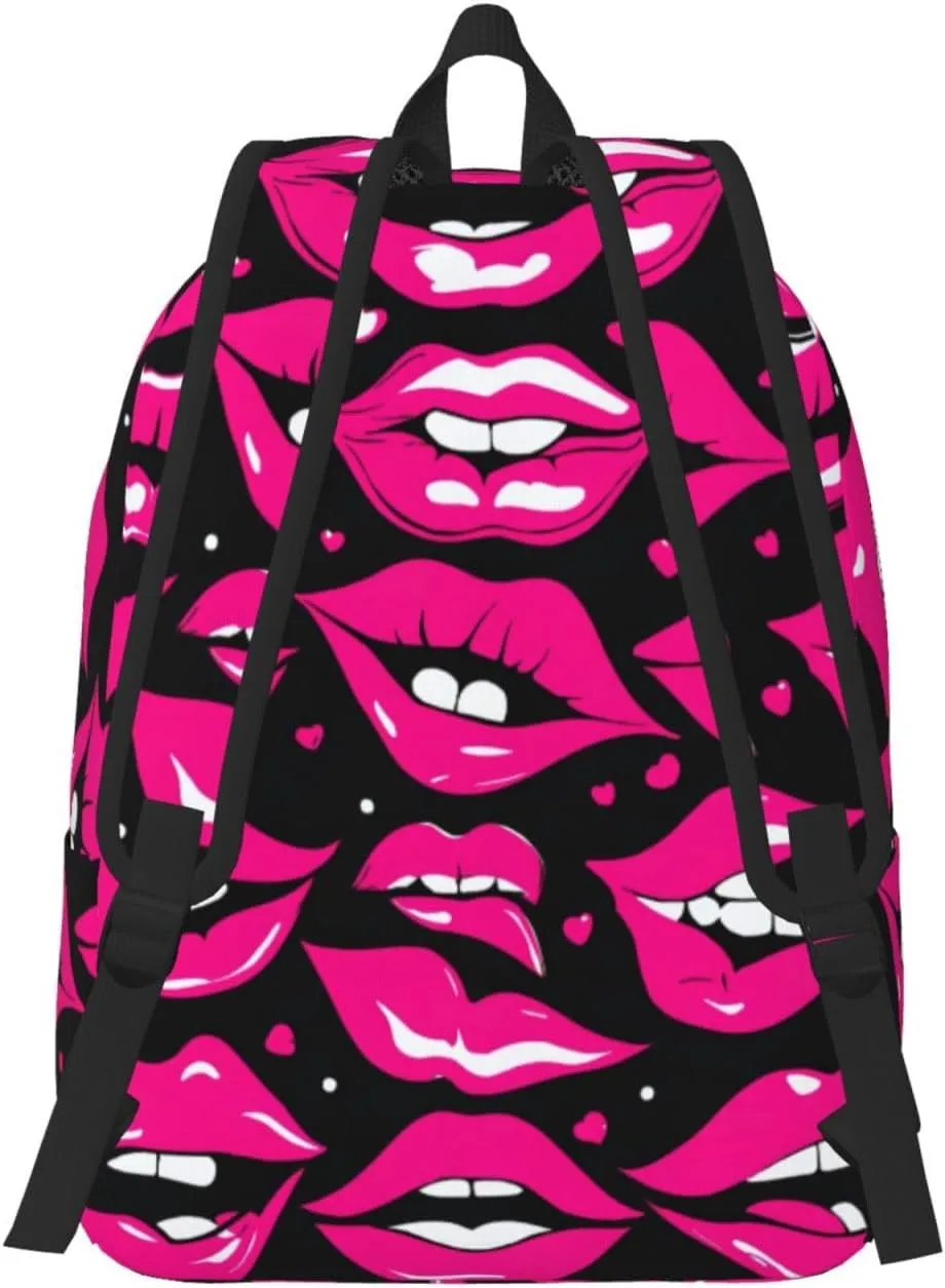 Lips print Duffel Bag, Lightweight Duffel Bag, Casual Backpack, 17.7 x 6.3 x 12.2 inches