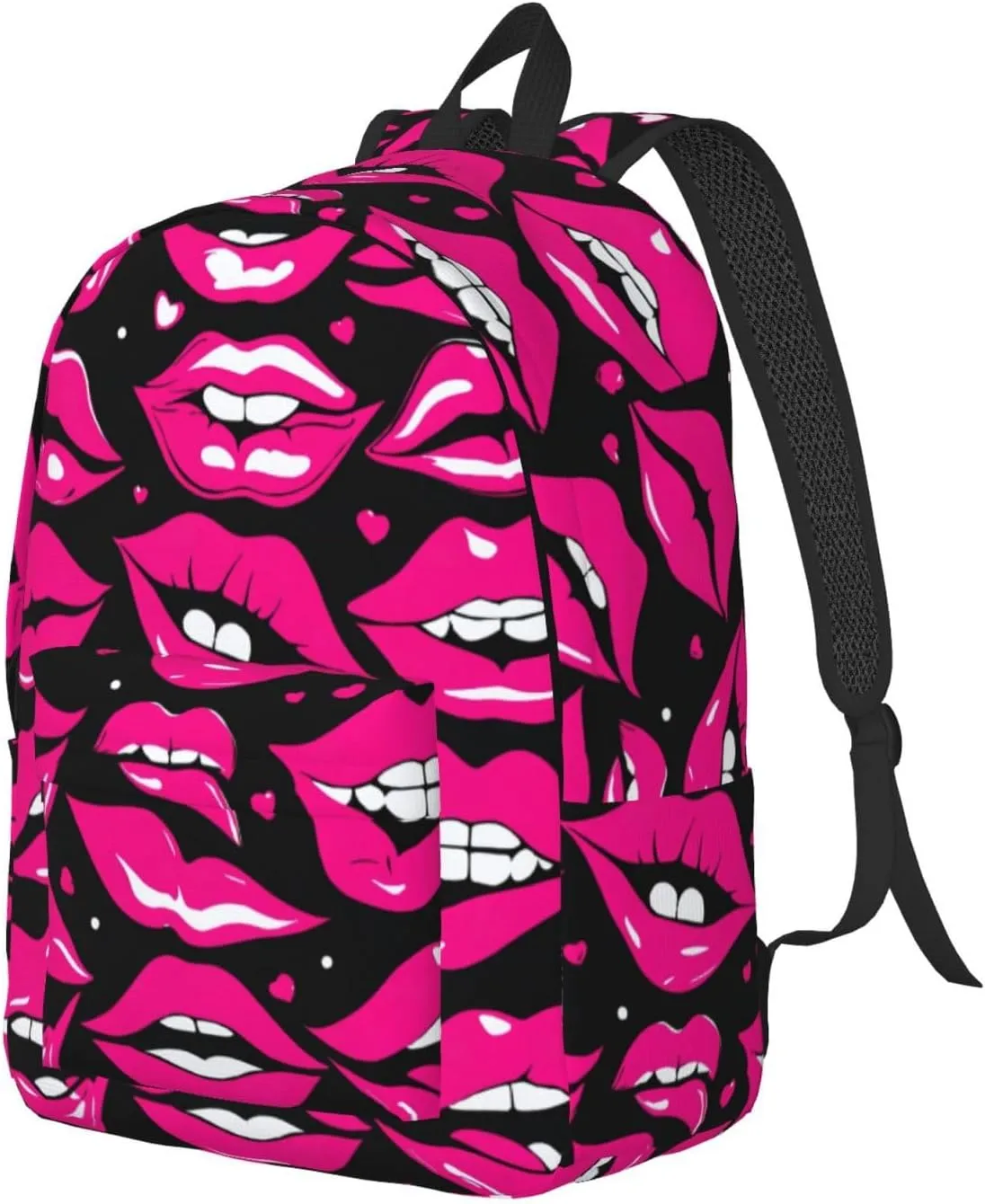 Lips print Duffel Bag, Lightweight Duffel Bag, Casual Backpack, 17.7 x 6.3 x 12.2 inches
