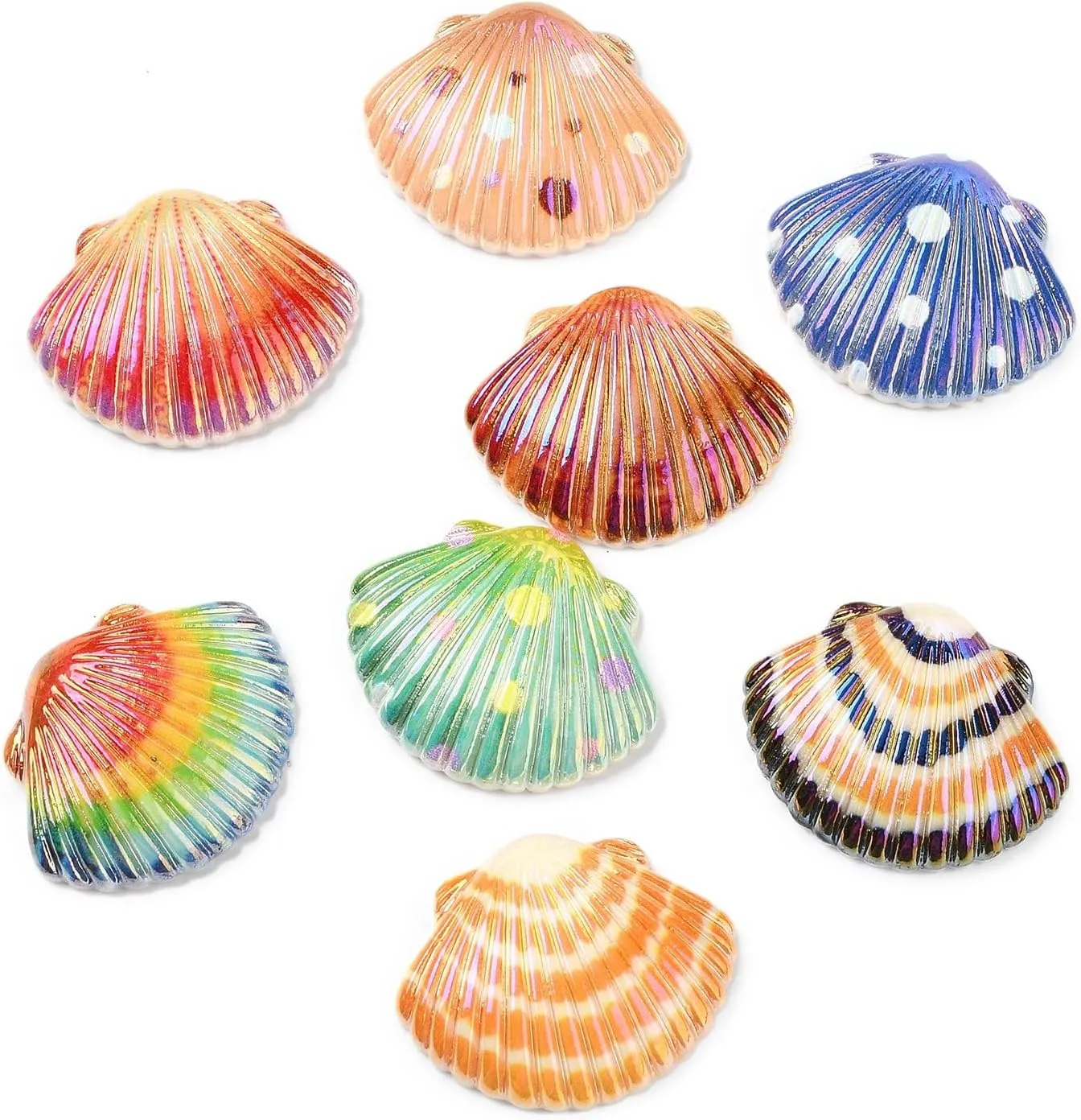 LiQunSweet 40 pcs 8 Colors Shell Theme Resin Cabochons Ocean Sea Beach Animal Flatback Charms for DIY Jewelry Embellishment Craft Phone Bag Shoes