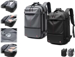 Litex Vacpack Backpack, Vac Pack Backpack, Expandable Backpack With Vacuum Compression, Anti Theft Travel Backpack (Black Gray)