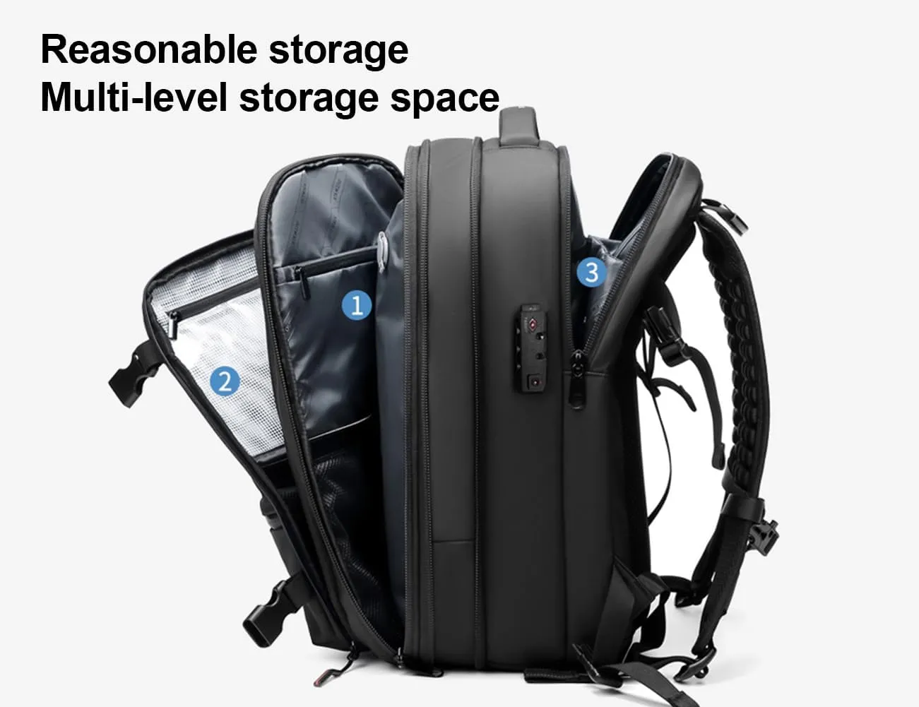 Litex Vacpack Backpack, Vac Pack Backpack, Expandable Backpack With Vacuum Compression, Anti Theft Travel Backpack (Black(With Vacuum))