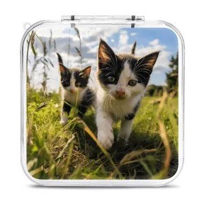 Little Cat on The Grass Switch Game Case Switch Game Holder Cartridge Case Storage 12 Games & 2 Micro Sd Card Slots, Travel Carry Cases, Portable Games Card Storage, Hard Shell, Buckle Closure