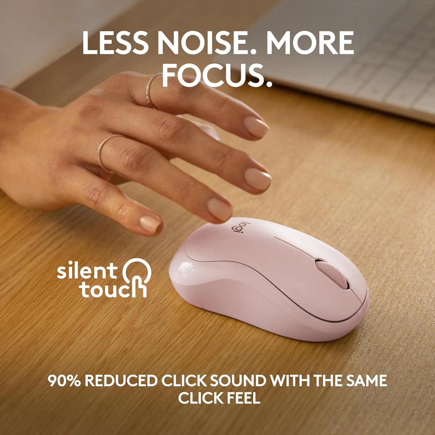 Logitech M240 Silent Bluetooth Mouse, Wireless, Compact, Portable, Smooth Tracking, 18-Month Battery, for Windows, macOS, ChromeOS, Compatible with PC, Mac, Laptop, Tablets - Rose
