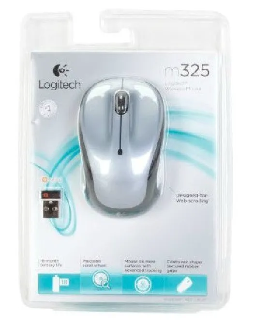 Logitech M325 Wireless Mouse - 2 Buttons 1 Wheel - USB RF Wireless Optical - 100