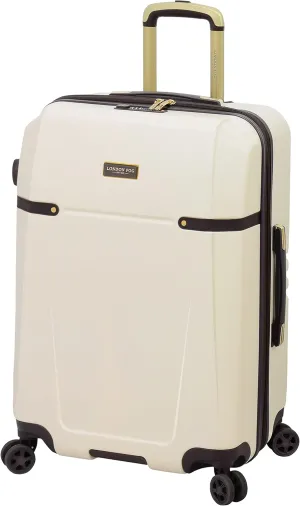 London Fog Brentwood II Expandable HARDSIDE Spinner, Cream, 25-Inch