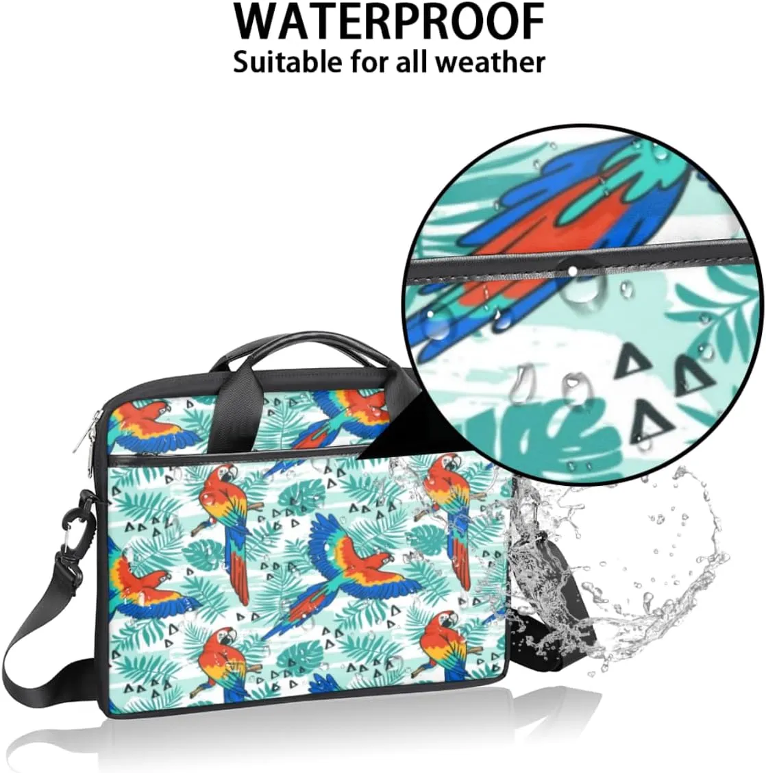 Love Penguin Laptop Bag for Men Women 13-15 Inch Case Bags Sleeve Shoulder with Anti Slip Removable The Pad Straps