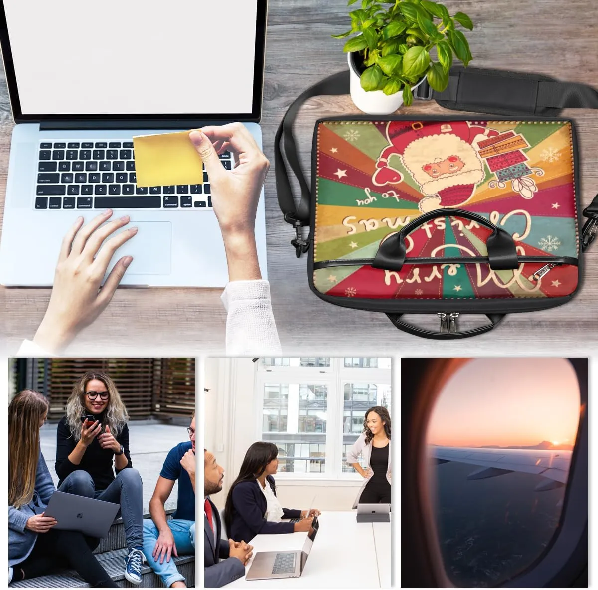 Love Penguin Laptop Bag for Men Women 13-15 Inch Case Bags Sleeve Shoulder with Anti Slip Removable The Pad Straps