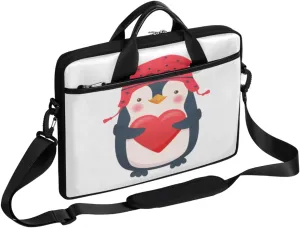 Love Penguin Laptop Bag for Men Women 13-15 Inch Case Bags Sleeve Shoulder with Anti Slip Removable The Pad Straps