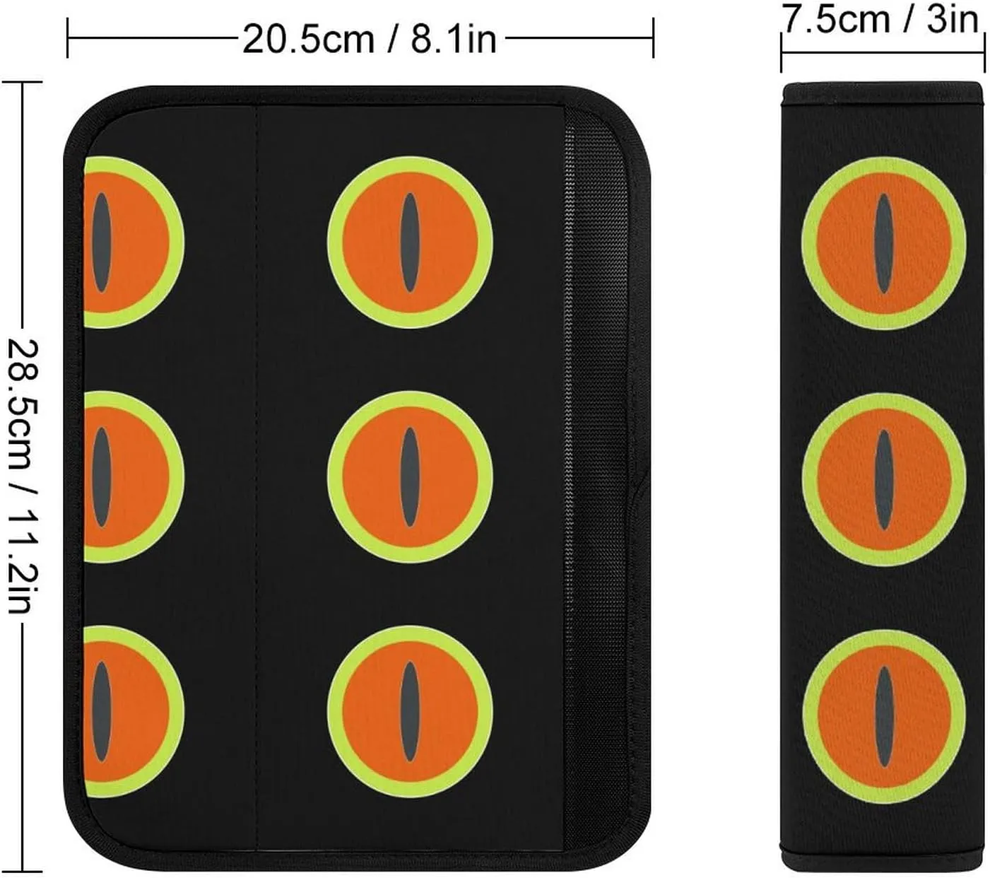 Lovely Frog Eyes Fashion Car Seat Belt Cover Pad for Shoulder Bag Camera Soft Comfort Accessories 2PCS