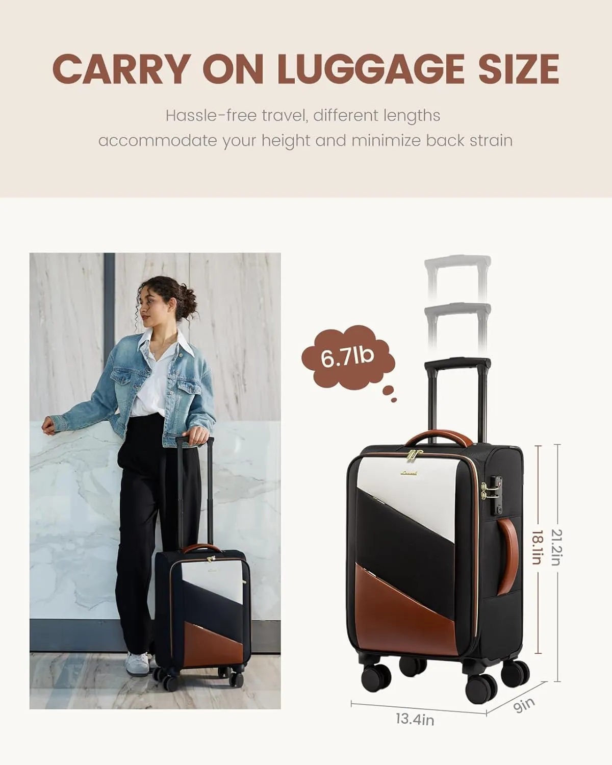 LOVEVOOK Carry On Luggage 22x14x9 Airline Approved, 20 Inch Suitcases with Spinner Wheels, Softside Carry on Suitcase with TSA Lock for Travel, Water-Resistant Large Capacity Luggage for Women Men