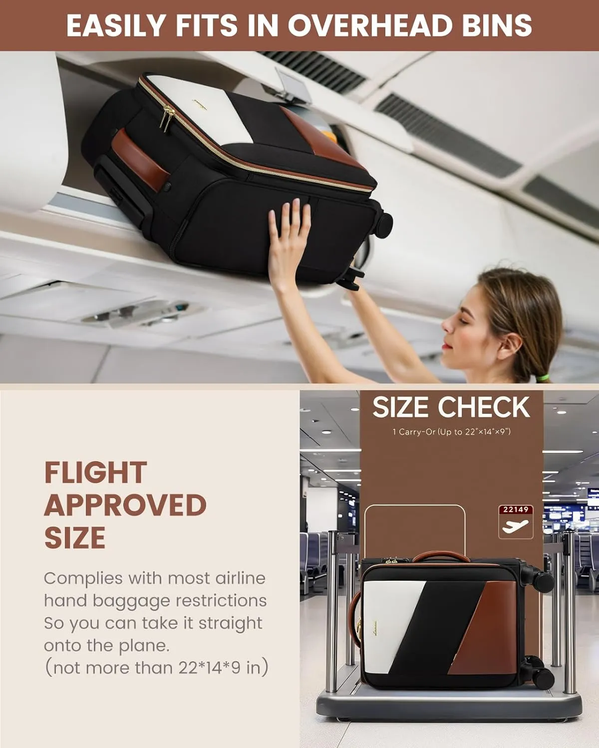 LOVEVOOK Carry On Luggage 22x14x9 Airline Approved, 20 Inch Suitcases with Spinner Wheels, Softside Carry on Suitcase with TSA Lock for Travel, Water-Resistant Large Capacity Luggage for Women Men