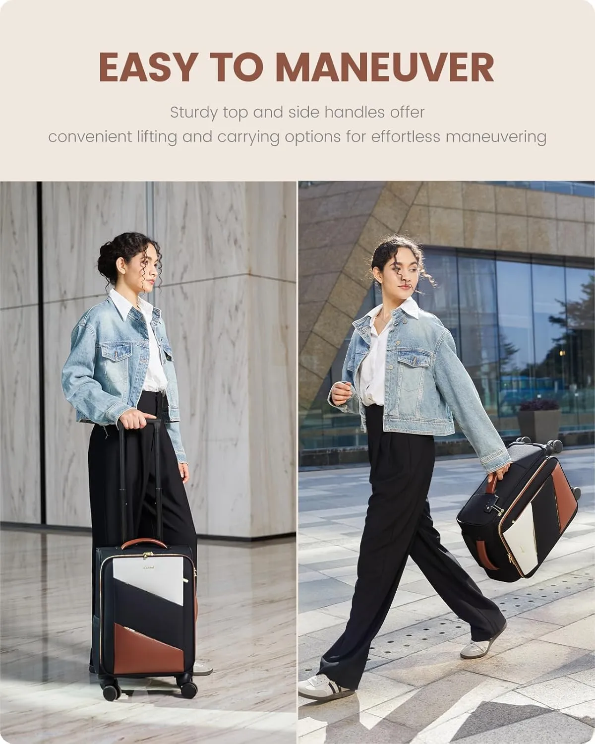LOVEVOOK Carry On Luggage 22x14x9 Airline Approved, 20 Inch Suitcases with Spinner Wheels, Softside Carry on Suitcase with TSA Lock for Travel, Water-Resistant Large Capacity Luggage for Women Men