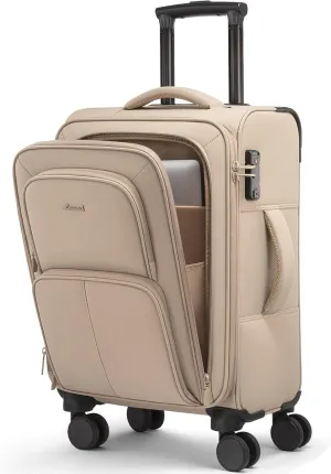 LOVEVOOK Carry On Luggage 22x14x9 Airline Approved, 22 Inch Softside Suitcases with Spinner Wheels, Lightweight Carry-on Suitcase with TSA Lock for Women Men, Large Luggage for Travel Business Trip
