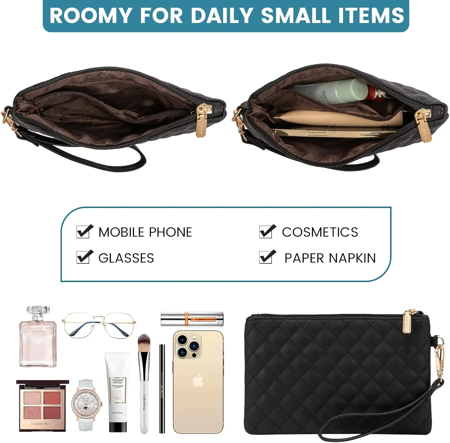 LOVEVOOK Laptop Bag for Women 15.6 inch Canvas Laptop Tote Bag, Large Capacity Work Bag with Clutch Purse, Computer Bag Office Business Briefcase, Casual Handbag for Travel College Teacher School