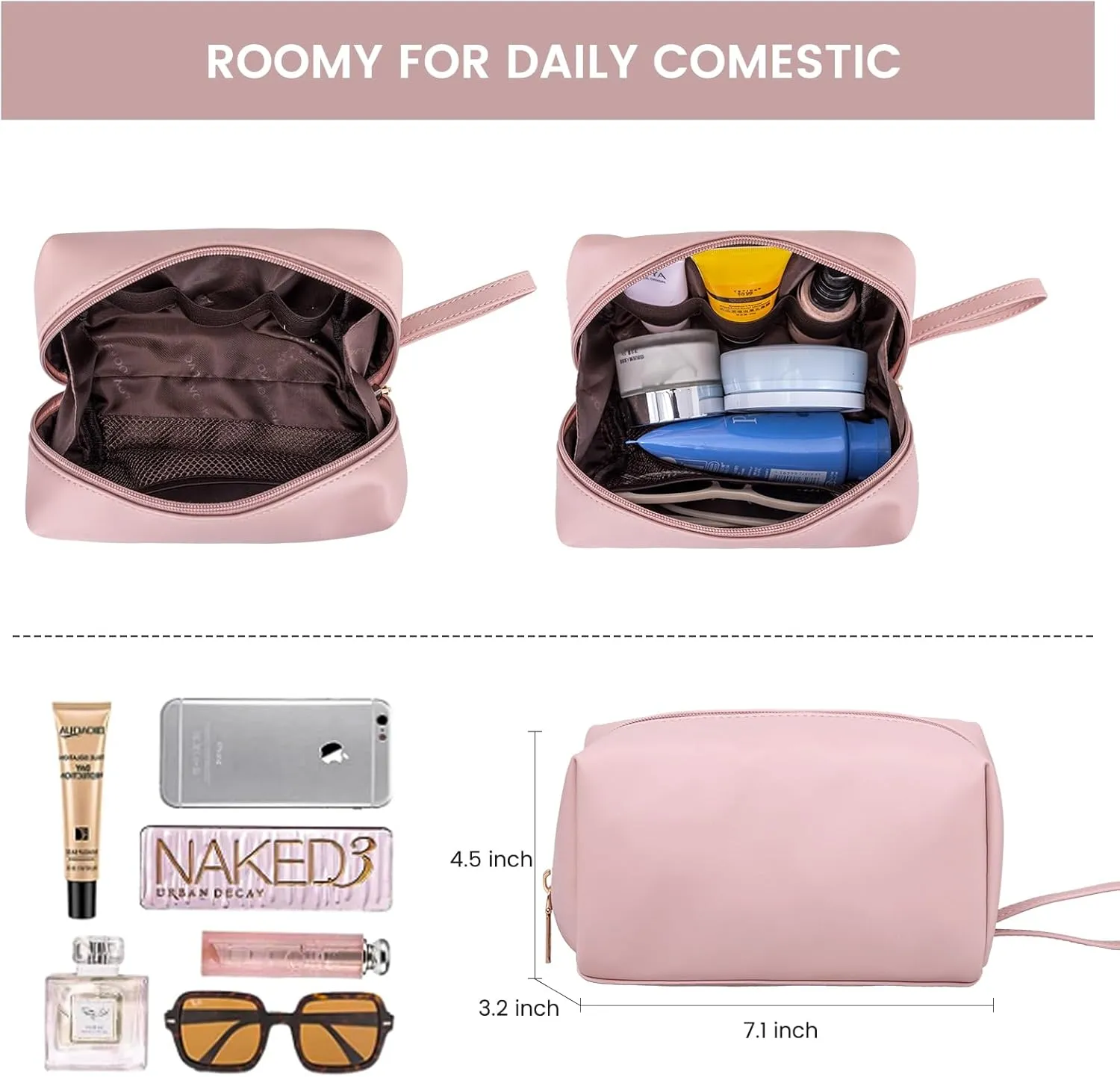 LOVEVOOK Laptop Bag for Women - 15.6 inch Lightweight PU Laptop Tote, Large Capacity Computer Bag with Clutch Purse for Business, Work, Office, Travel, Pink