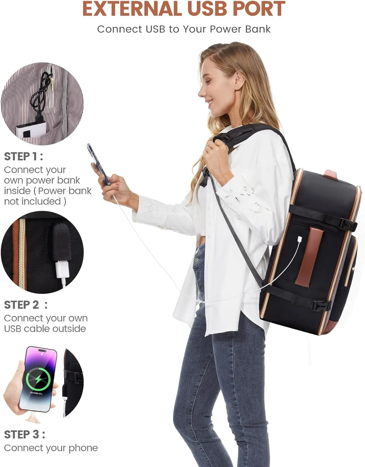LOVEVOOK Travel Backpack for Women,40L Carry On Backpack for Airplanes,17.3 Inch Laptop Personal Item Travel Bag