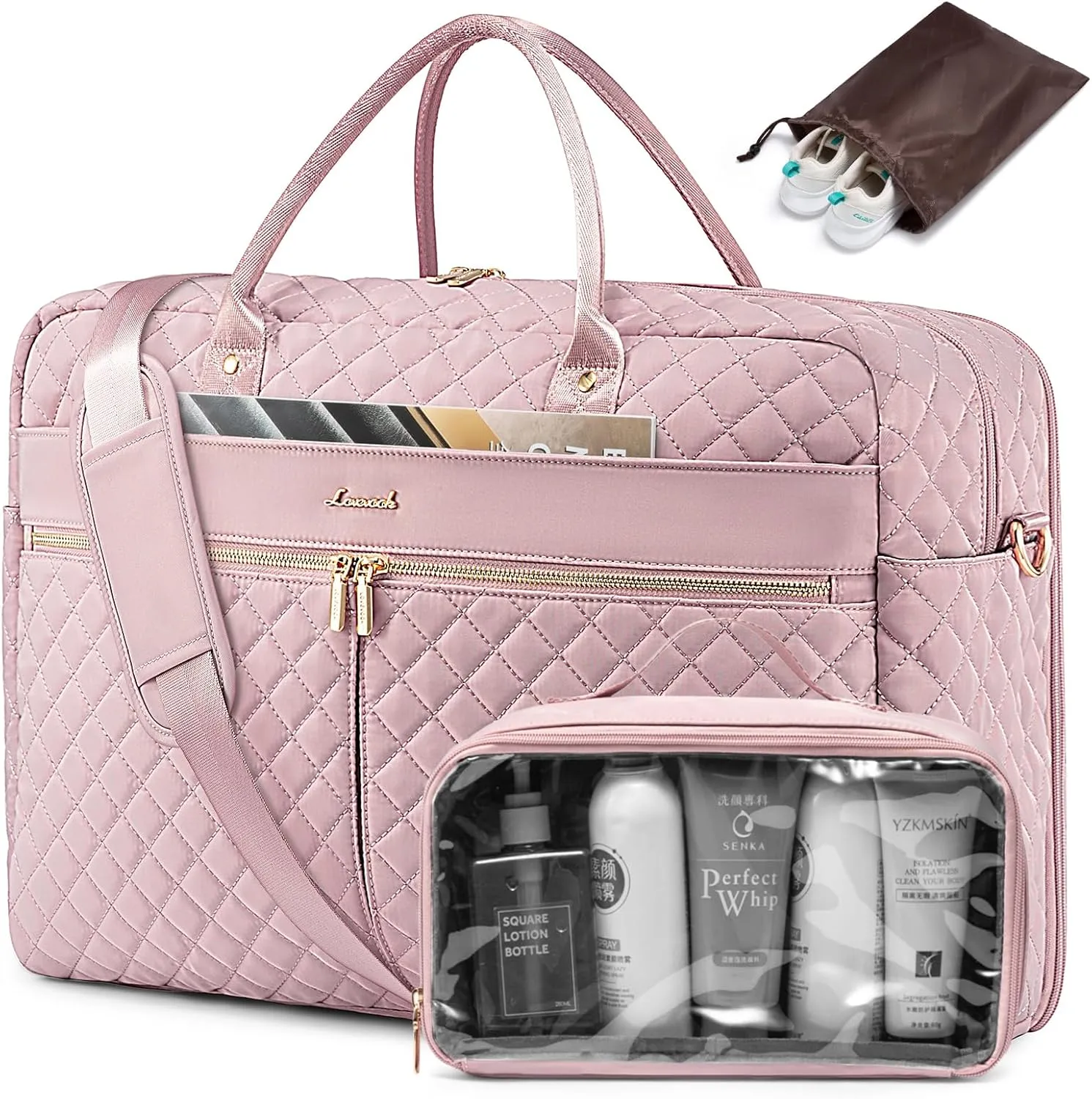 LOVEVOOK Travel Duffle Bag - Weekender, Carry On Overnight, Gym Duffel with Laptop Compartment & Wet Pocket, Hospital Bag
