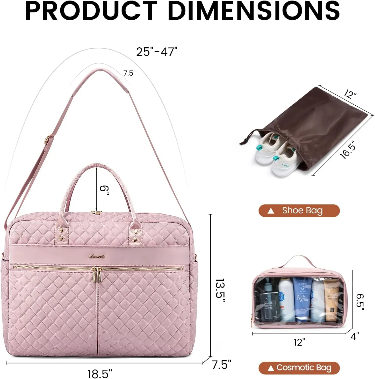 LOVEVOOK Travel Duffle Bag - Weekender, Carry On Overnight, Gym Duffel with Laptop Compartment & Wet Pocket, Hospital Bag