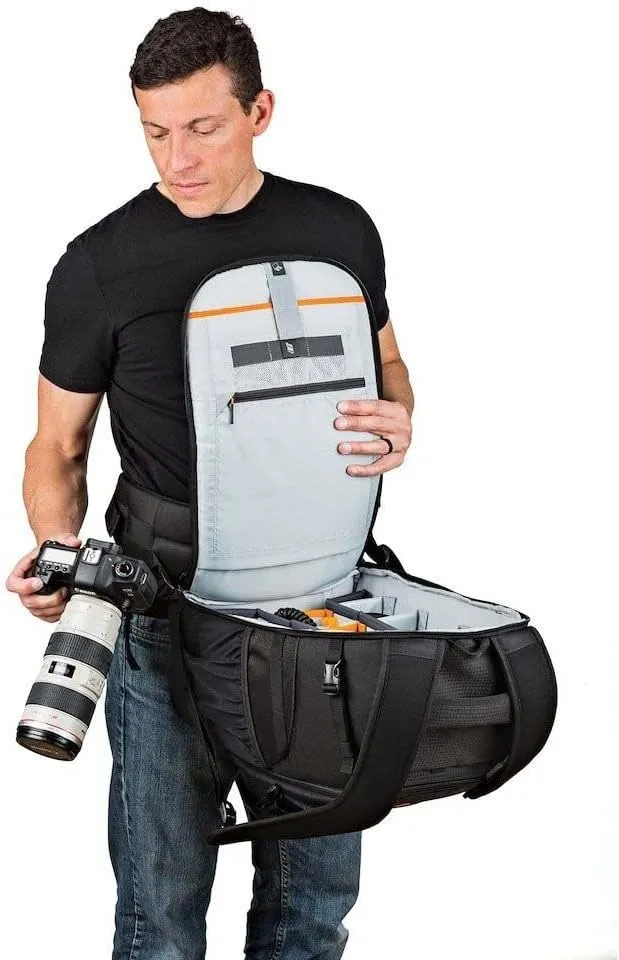 Lowepro LP37131, Flipside 500 AW II Camera Backpack, Fits Mirrorless, Compact Drone, DSLR with Lens, Extra Lenses, Black