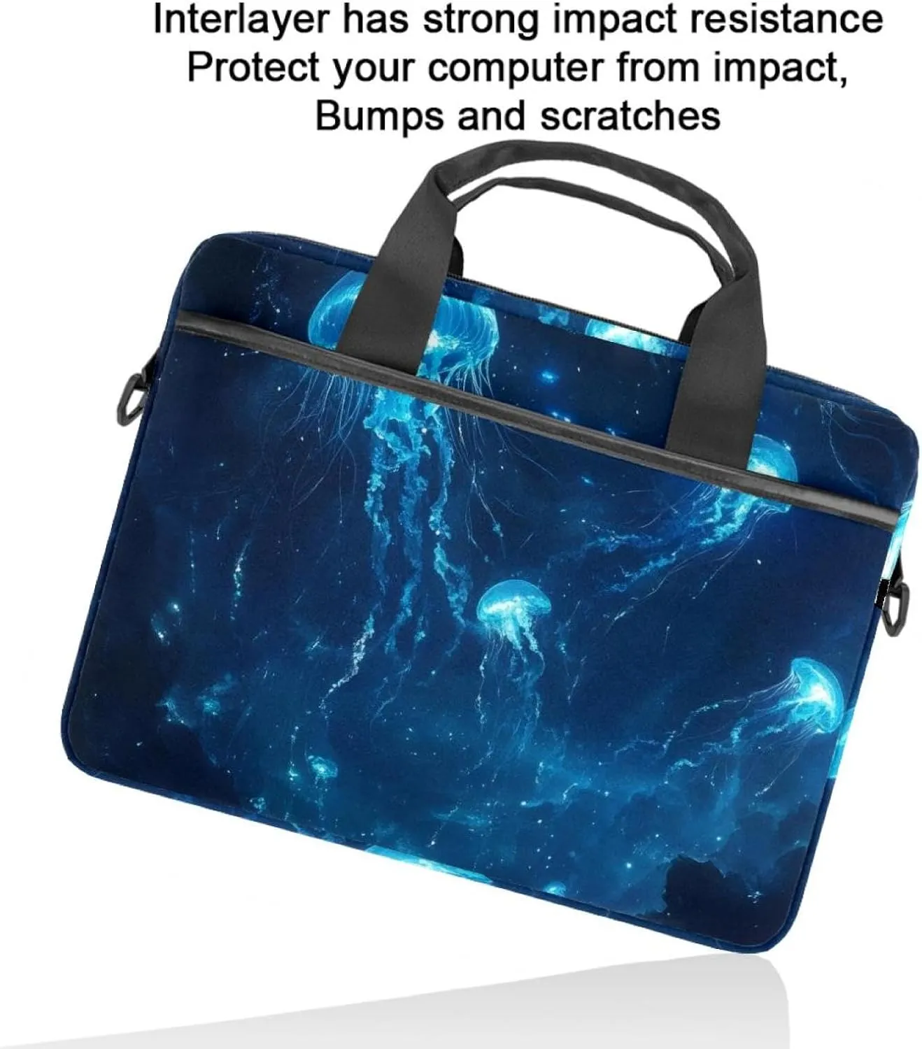 Luck Green 4 Leaf Clover Background Laptop Bag Case Computer Sleeve Shoulder Messenger Bag for Work School