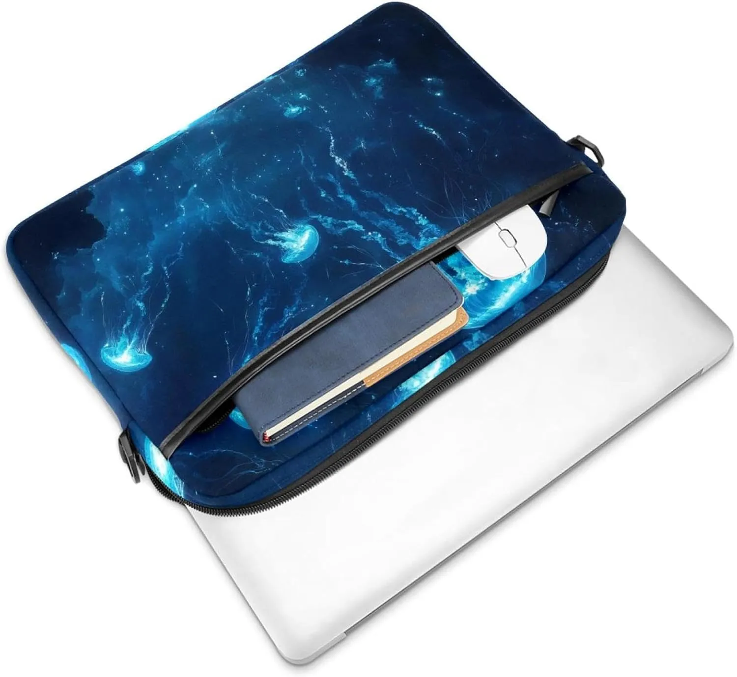 Luck Green 4 Leaf Clover Background Laptop Bag Case Computer Sleeve Shoulder Messenger Bag for Work School