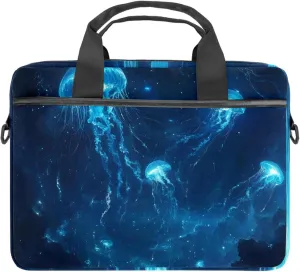 Luck Green 4 Leaf Clover Background Laptop Bag Case Computer Sleeve Shoulder Messenger Bag for Work School