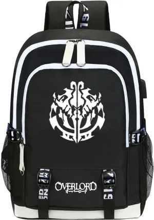 Luminous Anime OverLord Backpack Albedo Daypack Laptop Bag Student Bag Rucksack School Bag with USB port 1