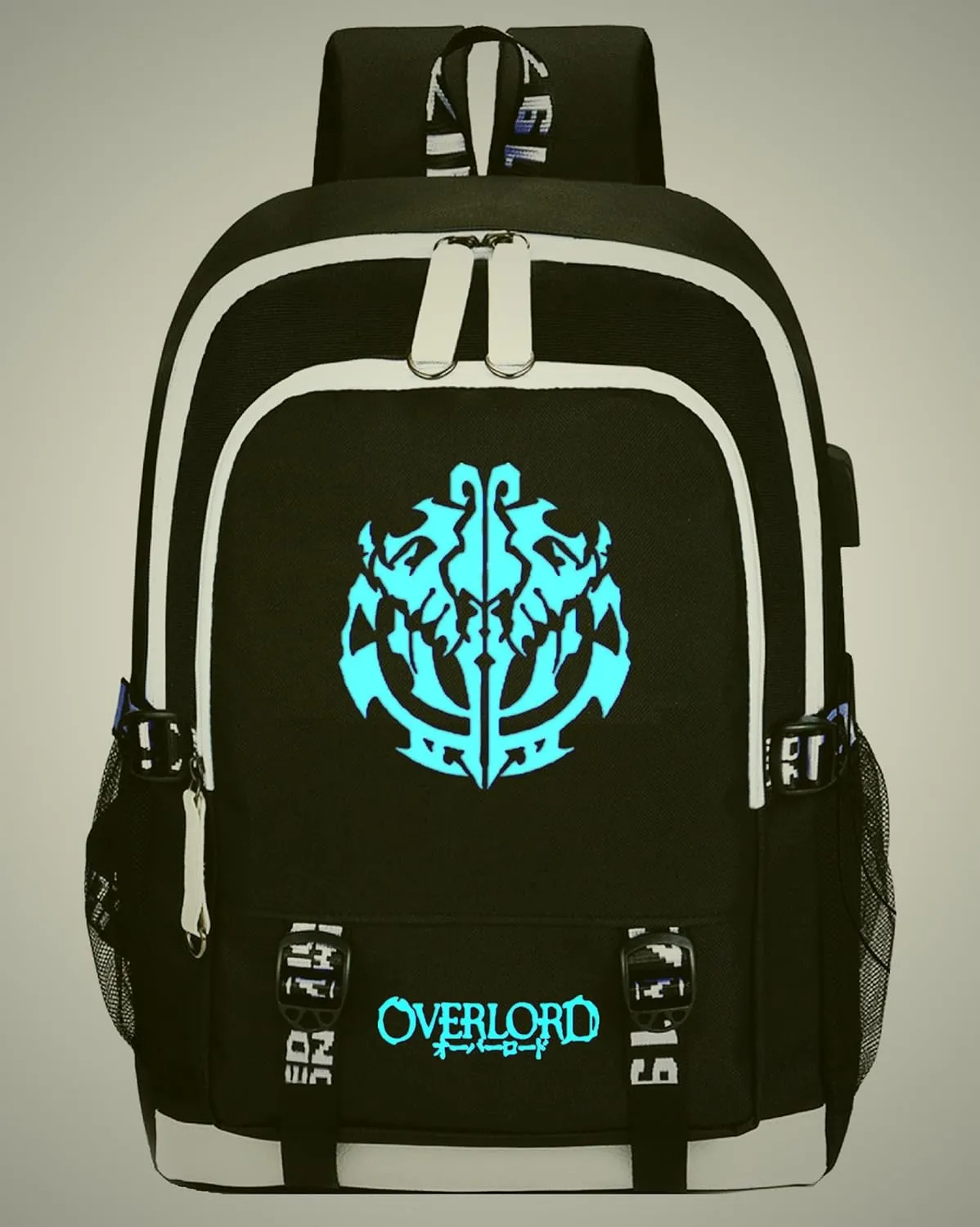 Luminous Anime OverLord Backpack Albedo Daypack Laptop Bag Student Bag Rucksack School Bag with USB port 1
