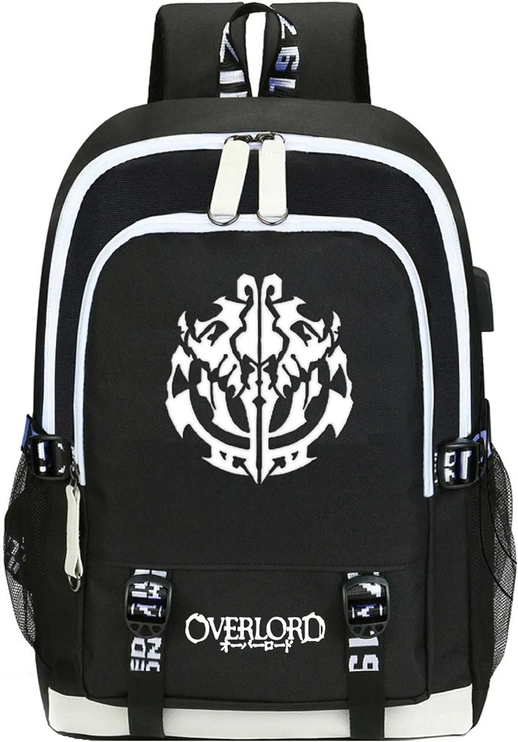 Luminous Anime OverLord Backpack Albedo Daypack Laptop Bag Student Bag Rucksack School Bag with USB port 1