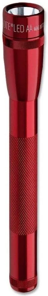 Maglite Mini LED 2-Cell AA Flashlight with Holster, Red