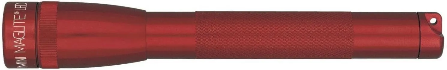 Maglite Mini LED 2-Cell AA Flashlight with Holster, Red
