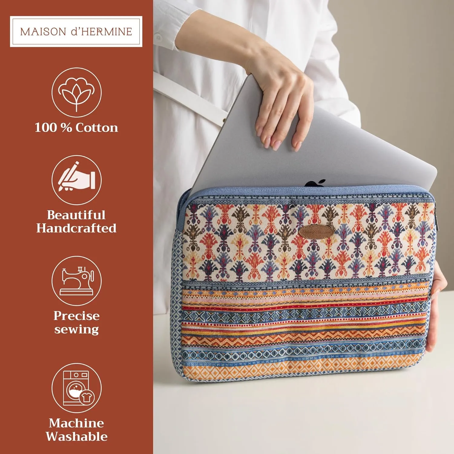 Maison d'Hermine Laptop Sleeve Stain and water repellent Cotton canvas