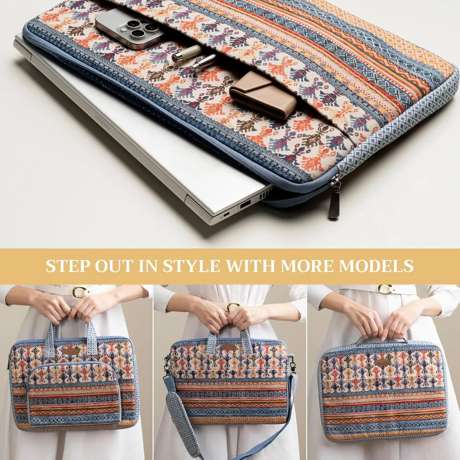 Maison d'Hermine Laptop Sleeve Stain and water repellent Cotton canvas
