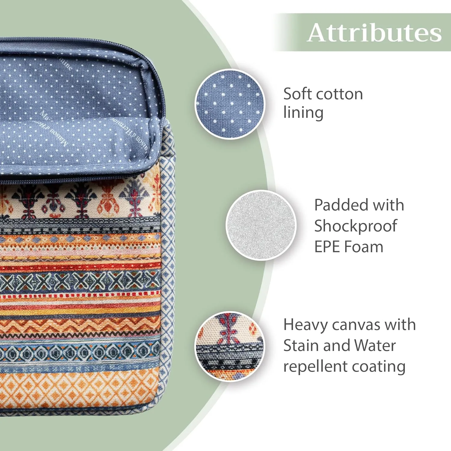 Maison d'Hermine Laptop Sleeve Stain and water repellent Cotton canvas