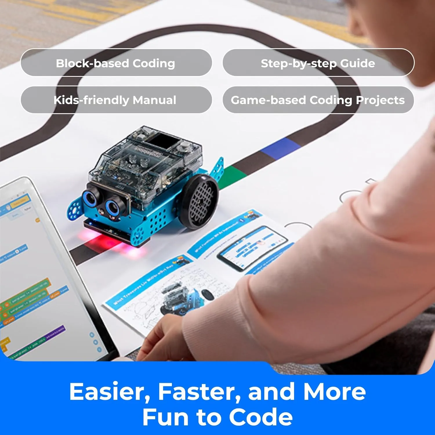 Makeblock mBot Neo Coding Robot for Kids, AI Learning Robot Support Scratch & Python Programming, Robotics Kit for Kids Ages 8-12 and up, Building STEM Robot Toys Gifts for Boys Girls