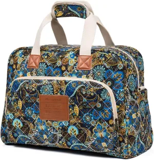 Malirona Canvas Overnight Bag Women Weekender Bag Carry On Travel Duffel Bag Floral