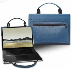MAMA MOUTH Laptop Case Cover for LG Gram Pro 16 2-in-1 16T90SP with Portable Bag, Blue, Bag Handle, Soft Leather, 16 Inch, Travel, Commuting, Protection