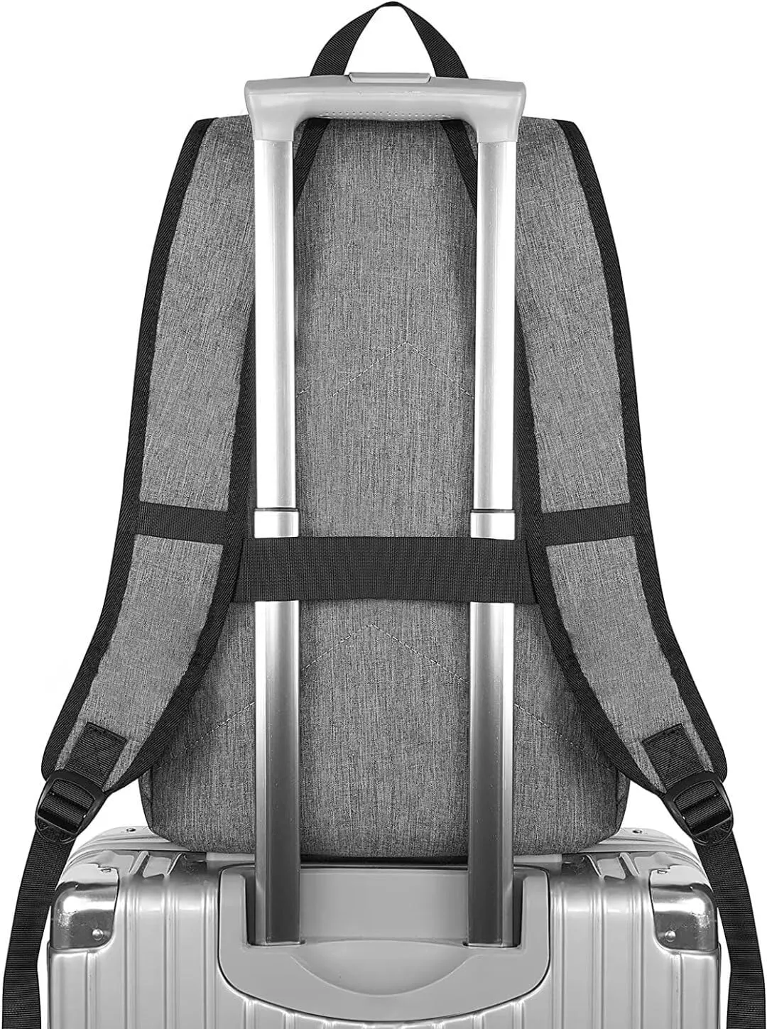 Mancro Laptop Backpack for Travel, Anti-theft Laptop Backpack for Men Business Backpack Work Daypack with USB Charging Port & Lock, Water Resistant Travel Computer Bag Daypack, Grey