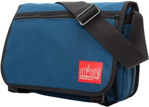 Manhattan Portage Europa Messenger Bag (Medium) Expandable With Laptop Sleeve Water Resistant Luggage Attachment 1000D Cordura For Work College Travel (Navy)