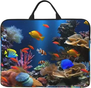 Marine life Laptop Case Sleeve 14 inch Shockproof Protective Notebook Case Travel Laptop Bag with Handle Waterproof Computer Cover Briefcase Handbags for Men Women