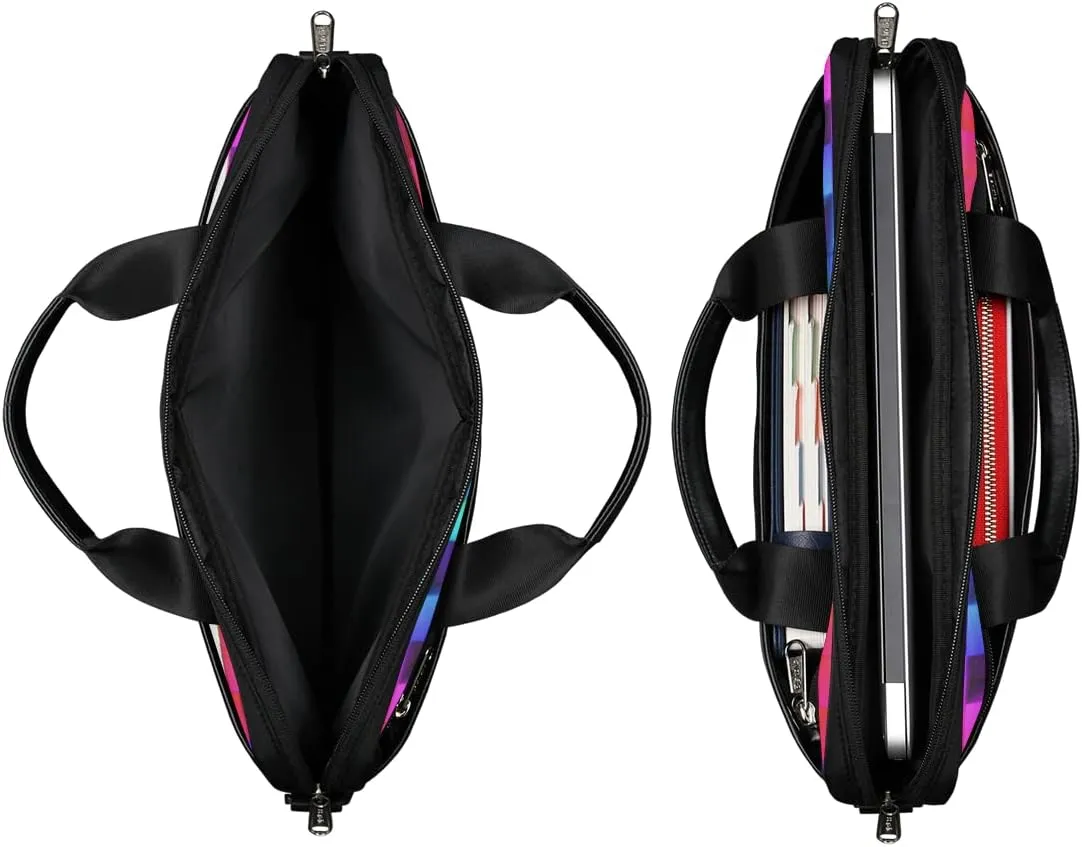 Marine Nautical Violet Pink Blue Laptop Shoulder Messenger Bag Waterproof Laptop Briefcase Handle Padded Strap