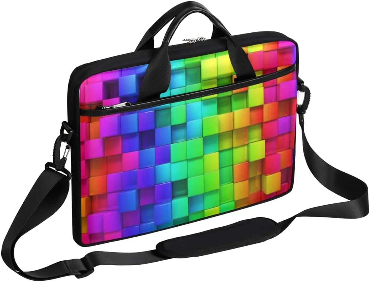 Marine Nautical Violet Pink Blue Laptop Shoulder Messenger Bag Waterproof Laptop Briefcase Handle Padded Strap