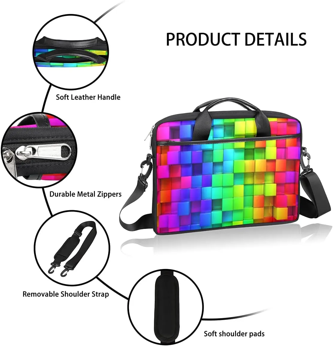 Marine Nautical Violet Pink Blue Laptop Shoulder Messenger Bag Waterproof Laptop Briefcase Handle Padded Strap