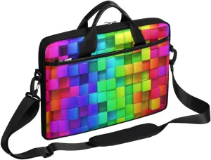 Marine Nautical Violet Pink Blue Laptop Shoulder Messenger Bag Waterproof Laptop Briefcase Handle Padded Strap