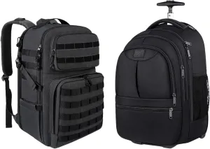MATEIN 17 inch Laptop Backpack and Rolling Bag, Sturdy 40 L Large Wheeled Backpack Carry on Luggage Water Resistant Roller Computer Bag for Nurse Teacher Work