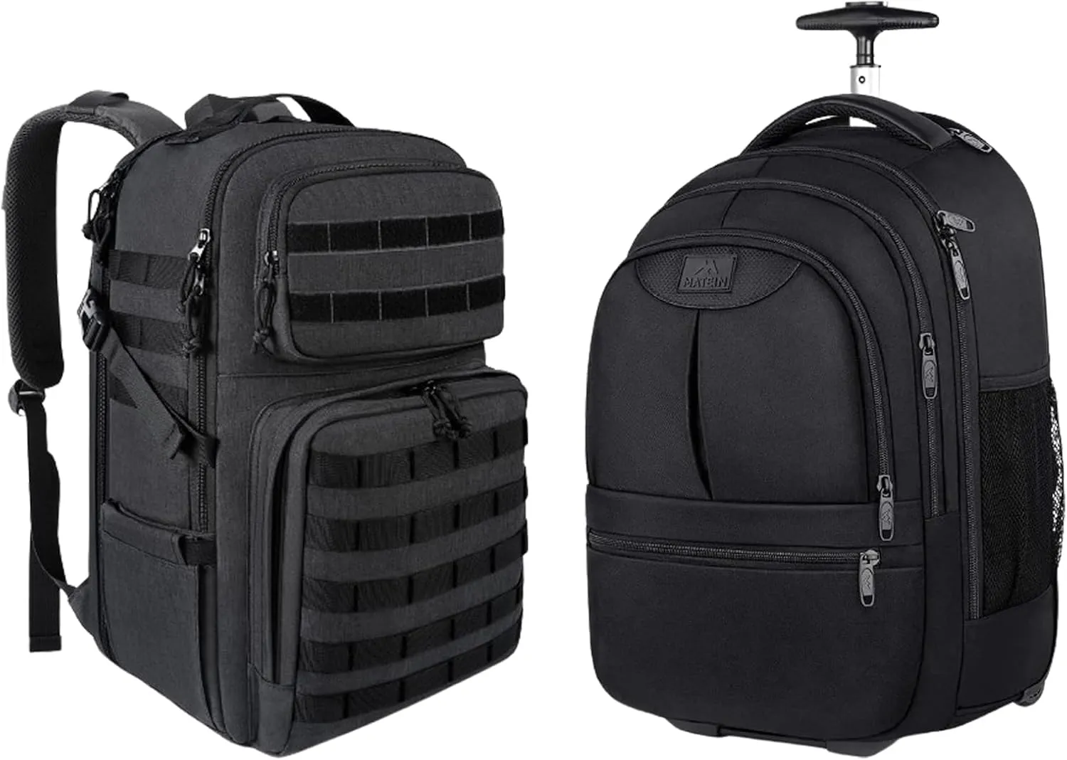 MATEIN 17 inch Laptop Backpack and Rolling Bag, Sturdy 40 L Large Wheeled Backpack Carry on Luggage Water Resistant Roller Computer Bag for Nurse Teacher Work