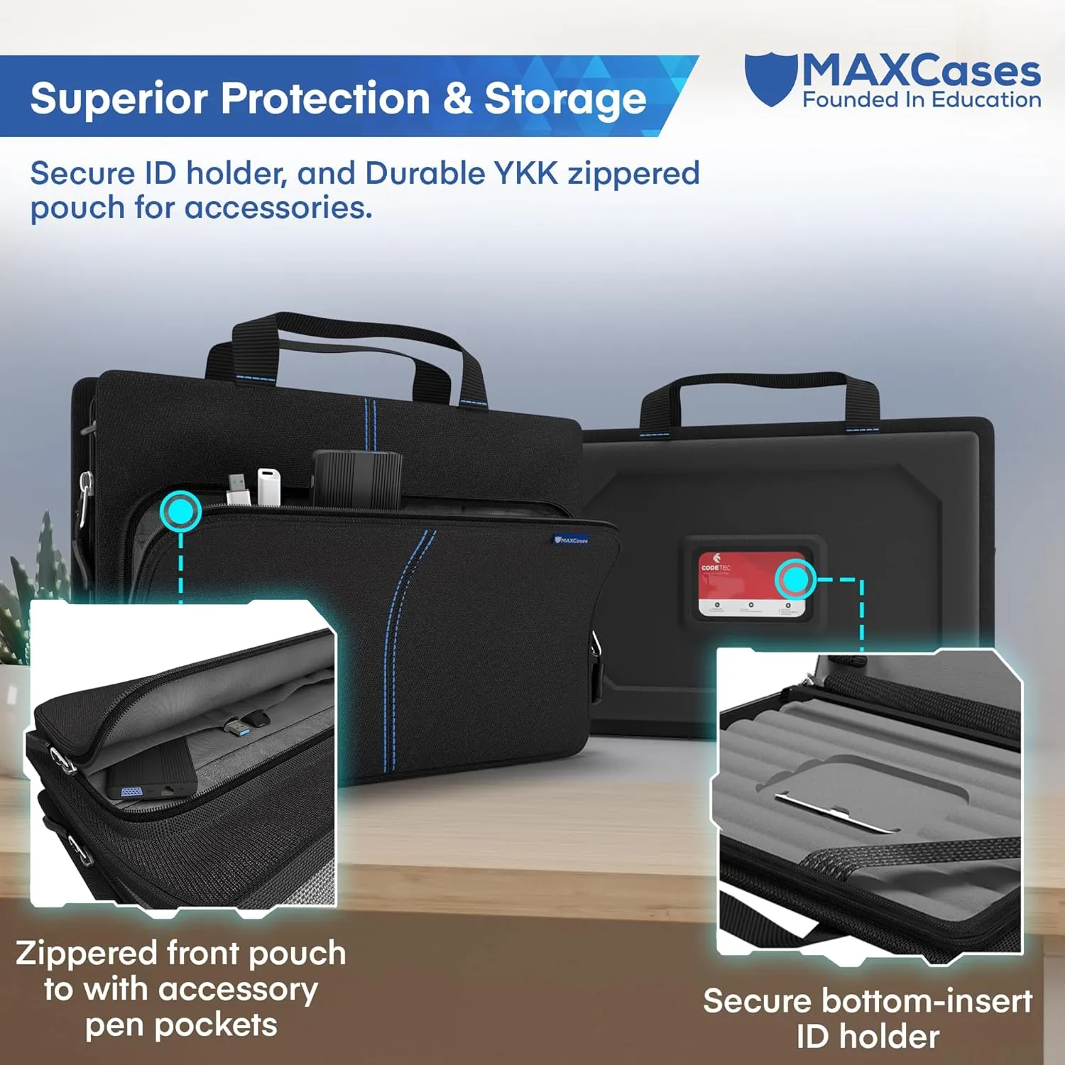 MAXCases Explorer Protective Case for 14 Inch Laptop & Chromebook with Pocket, Molded Interior - Rugged, Custom-Fit Cases for 14 Inch Laptop & Chromebook - Shockproof & Durable Cover, Bag